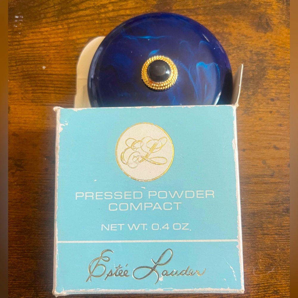 Estée Lauder Blue and Gold Pressed Powder Compact